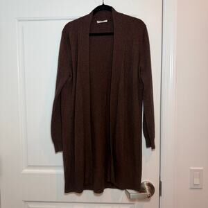 Woolovers Merino and Cashmere Blend Brown Cardigan Womens Size Medium